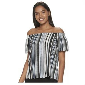 ELLE Womens Scallop Off The Shoulder Top Size XXL